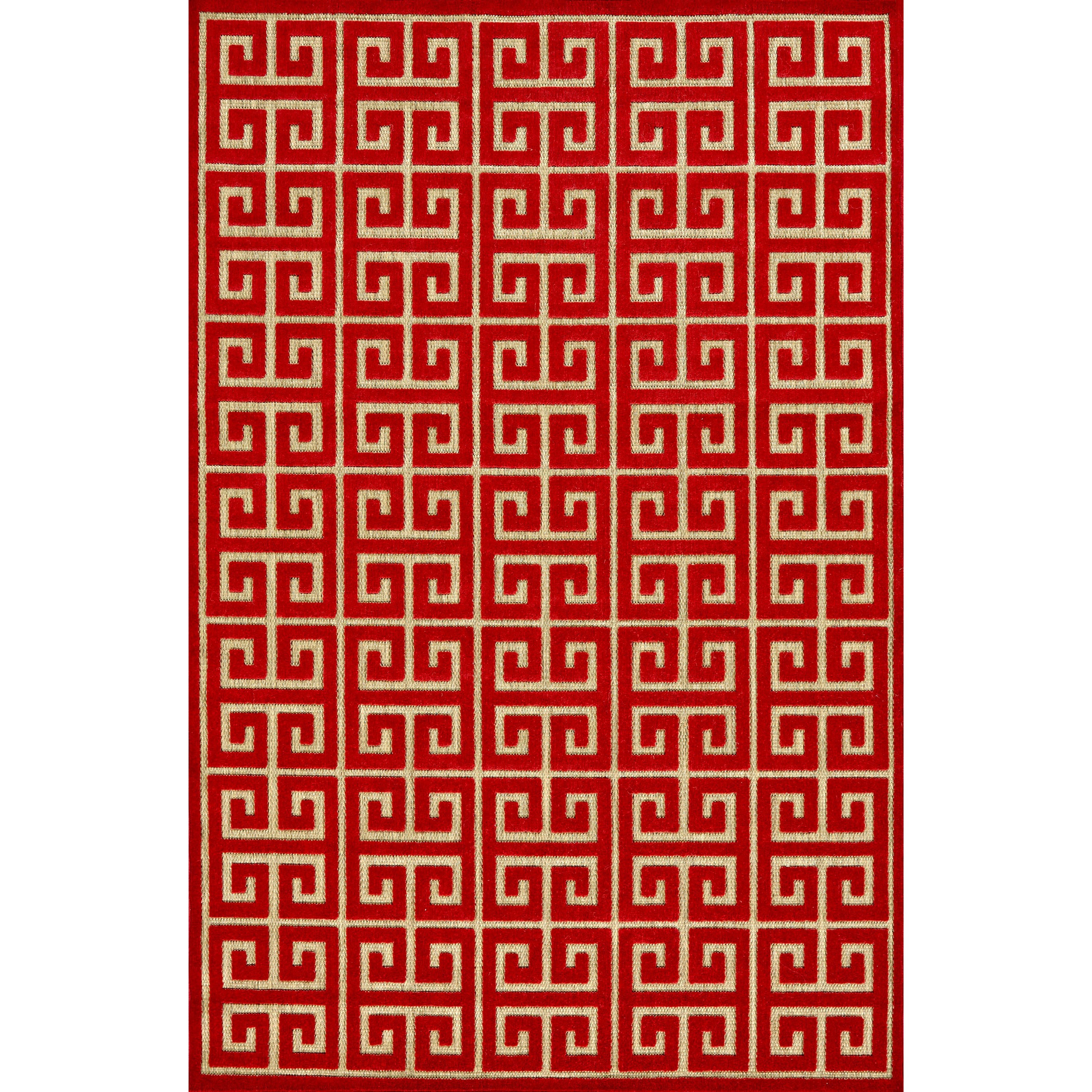 Tan/Red 5' X 7'-6" Area Rug